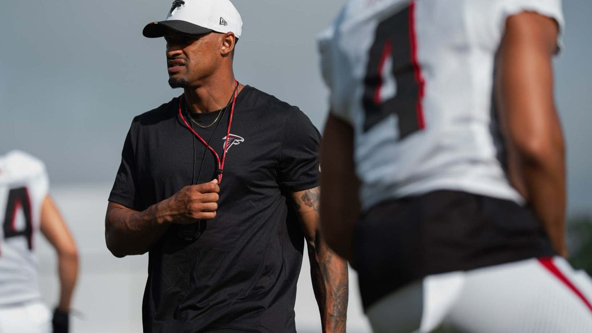 John Griffin coaching at Atlanta Falcons training camp